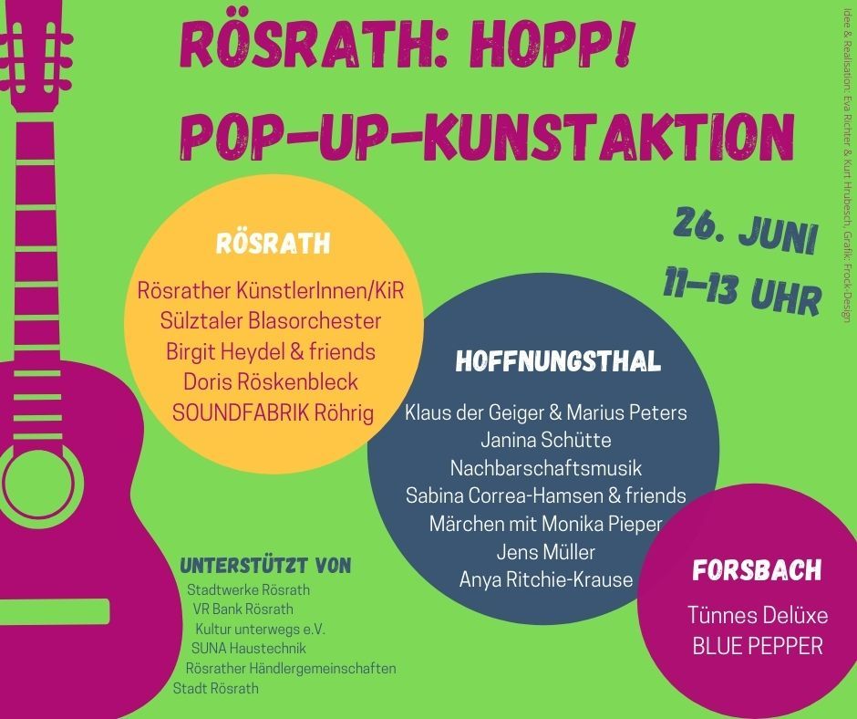 Plakat Pop-up-Kunstaktion Rösrath Hopp!